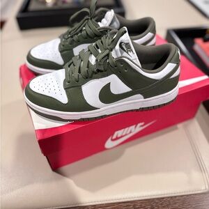 Women Nike Green Low Dunks
